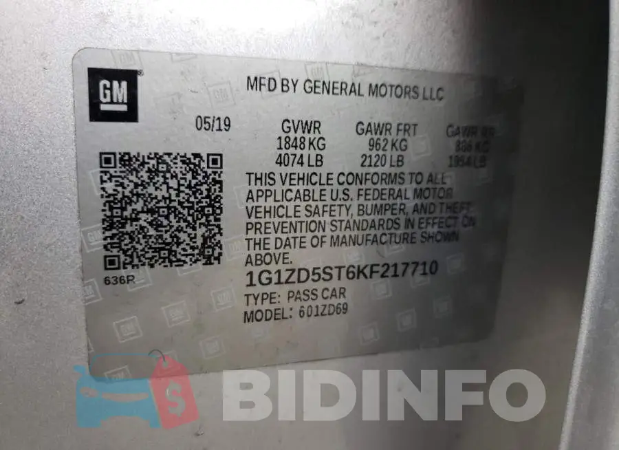 1G1ZD5ST6KF217710 Photo# 12