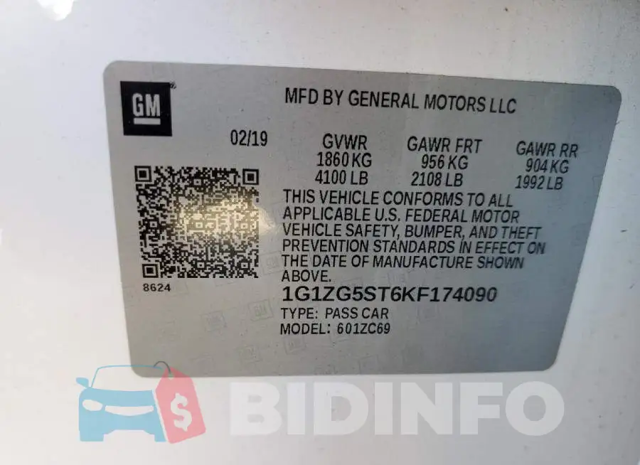 1G1ZG5ST6KF174090 Photo# 10