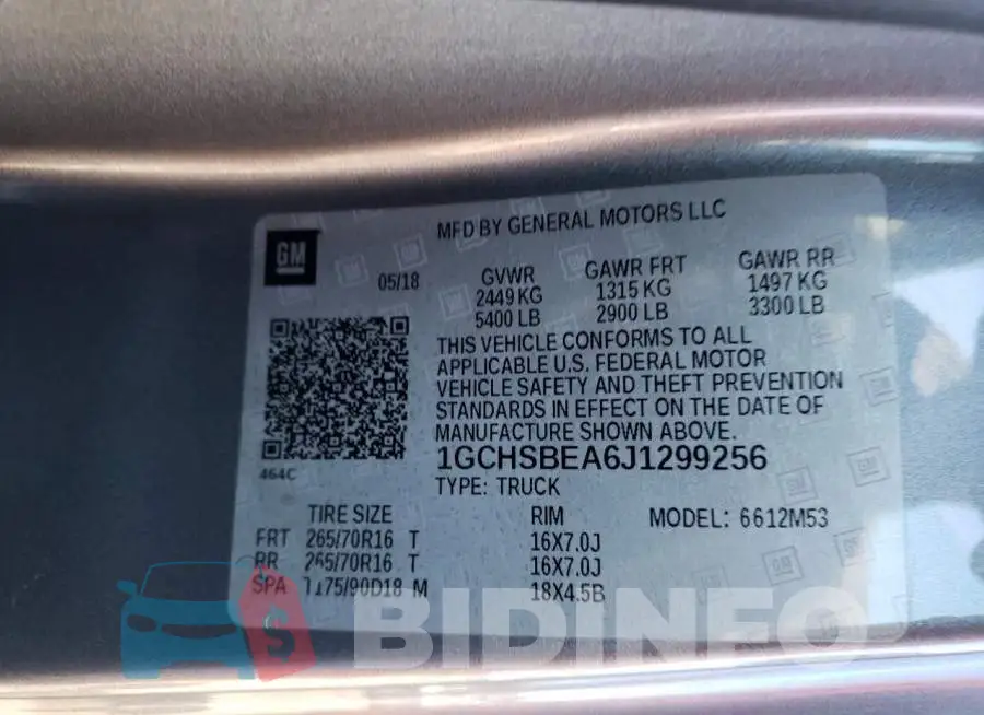 1GCHSBEA6J1299256 Photo# 10