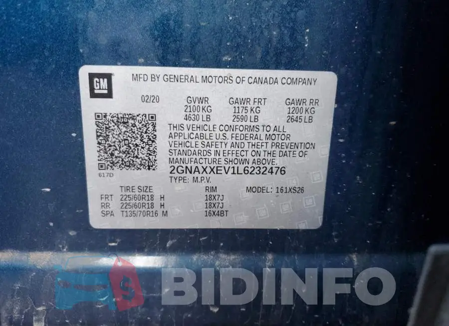 2GNAXXEV1L6232476 Photo# 10