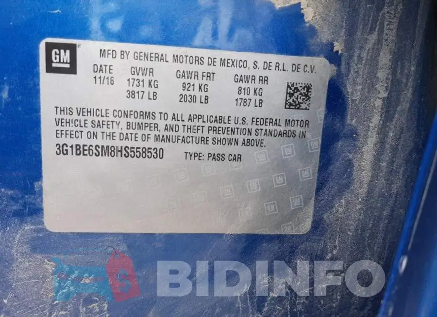 3G1BE6SM8HS558530 Photo# 10