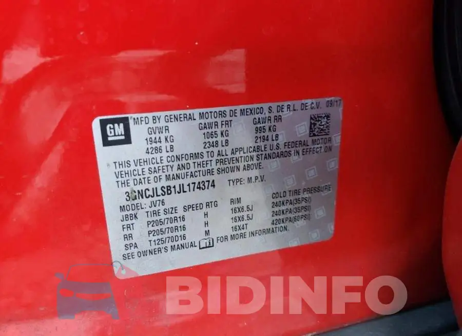 3GNCJLSB1JL174374 Photo# 10