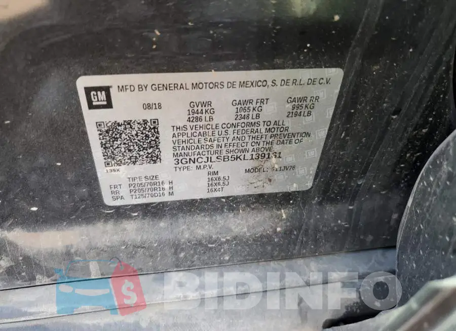 3GNCJLSB5KL139161 Photo# 10