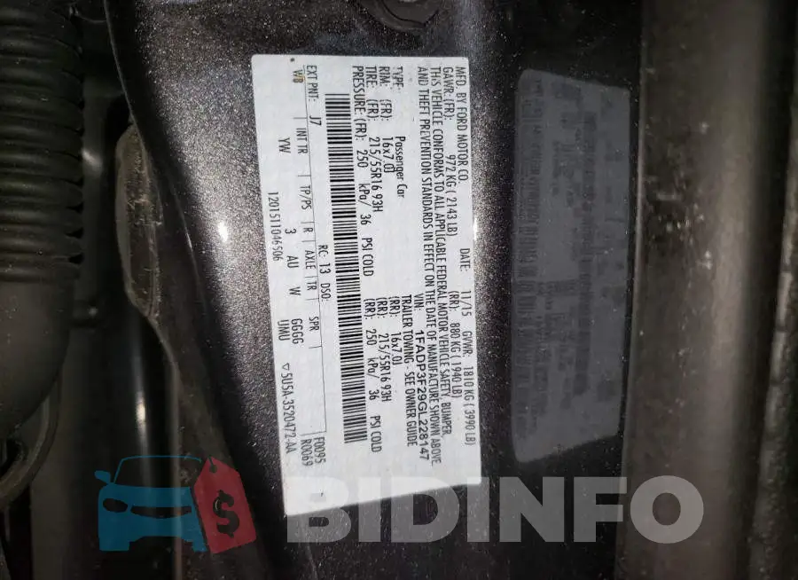 1FADP3F29GL228147 Photo# 10
