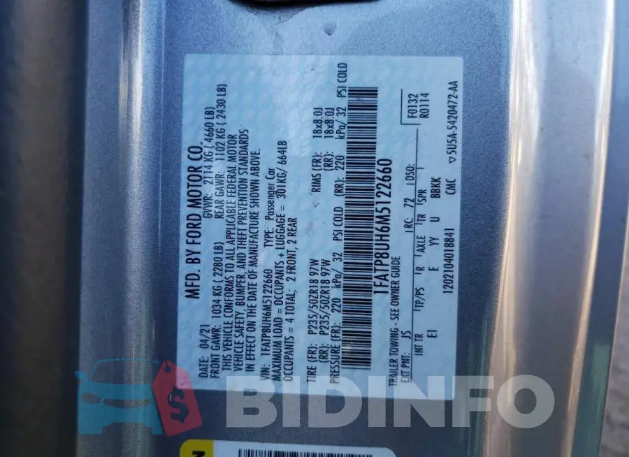 1FATP8UH6M5122660 Photo# 10