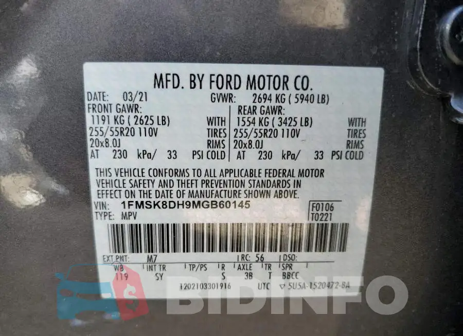 1FMSK8DH9MGB60145 Photo# 10