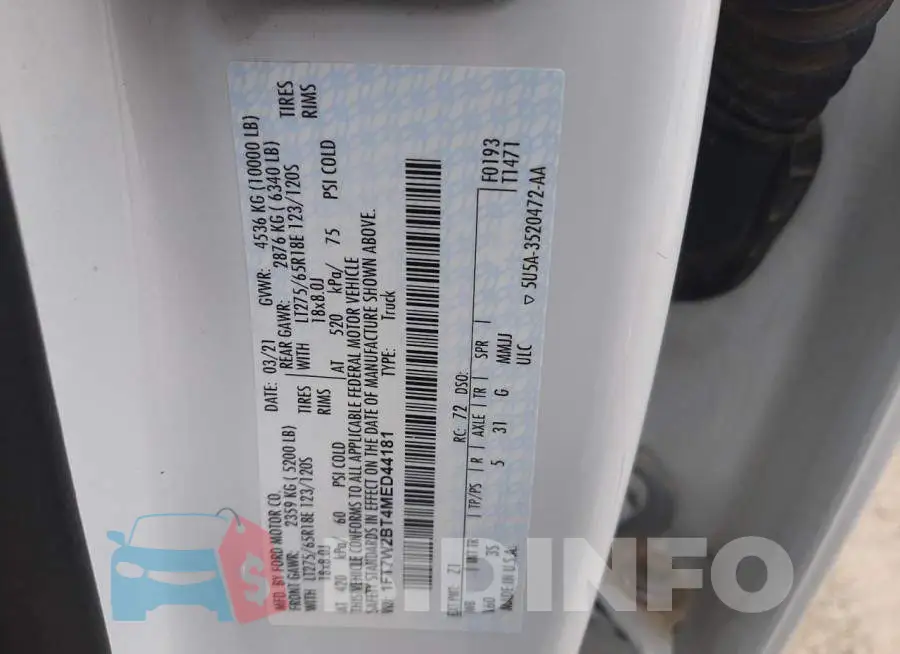 1FT7W2BT4MED44181 Photo# 10