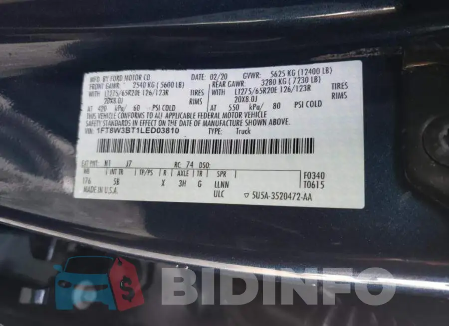 1FT8W3BT1LED03810 Photo# 10