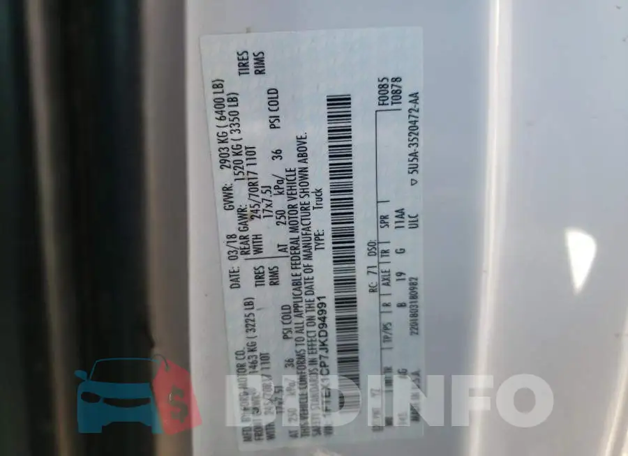 1FTEX1CP7JKD94991 Photo# 10