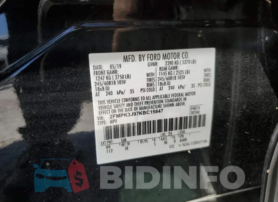 2FMPK3J97KBC15847 Photo# 10