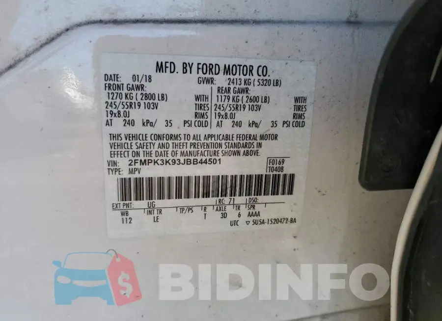 2FMPK3K93JBB44501 Photo# 10