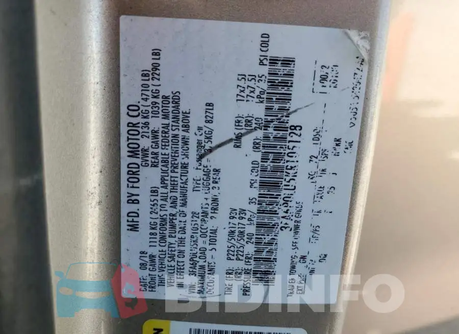 3FA6P0LU5KR105128 Photo# 10