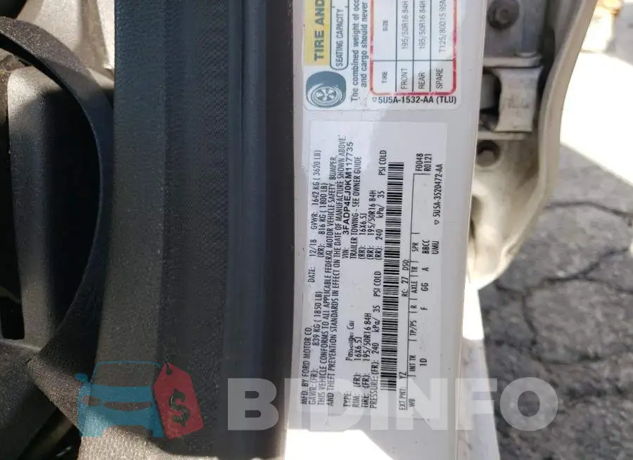 3FADP4EJ0KM117735 Photo# 10