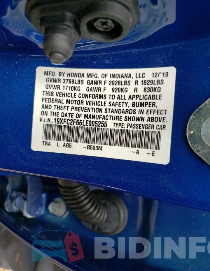 19XFC2F66LE005255 Photo# 10