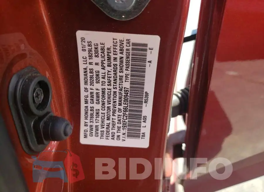 19XFC2F66LE009497 Photo# 10