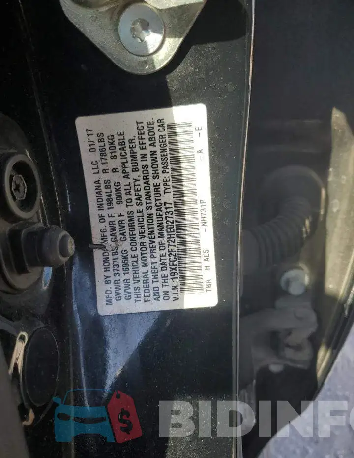 19XFC2F72HE027317 Photo# 10