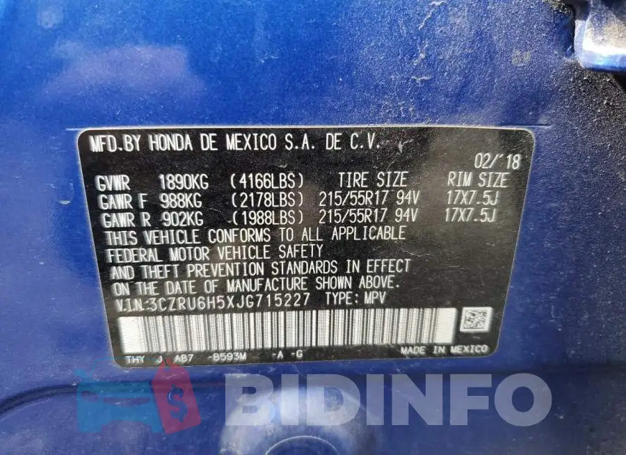 3CZRU6H5XJG715227 Photo# 10