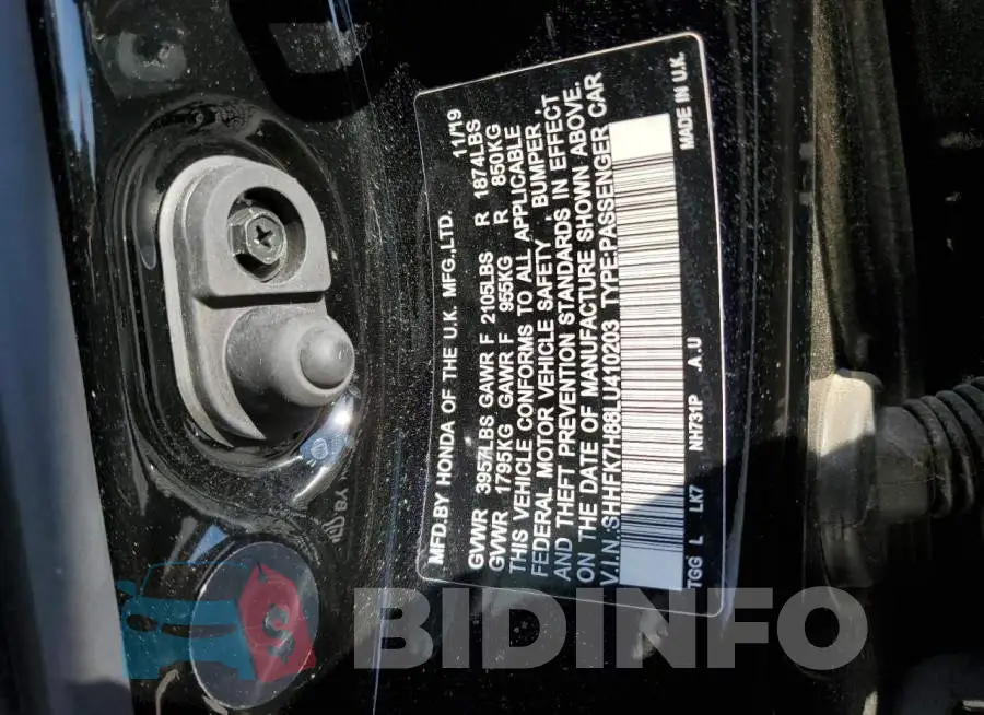 SHHFK7H88LU410203 Photo# 10