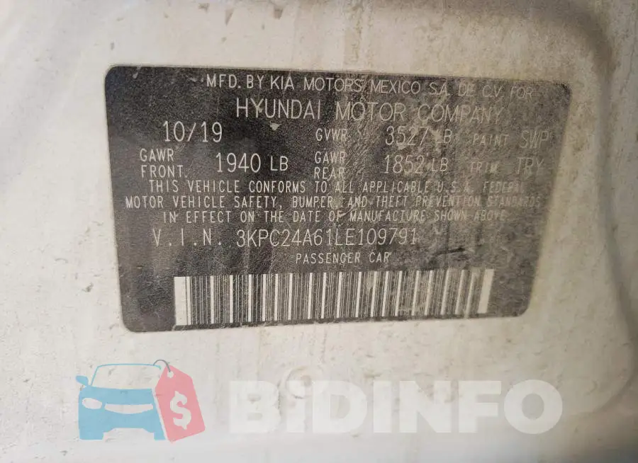 3KPC24A61LE109791 Photo# 10