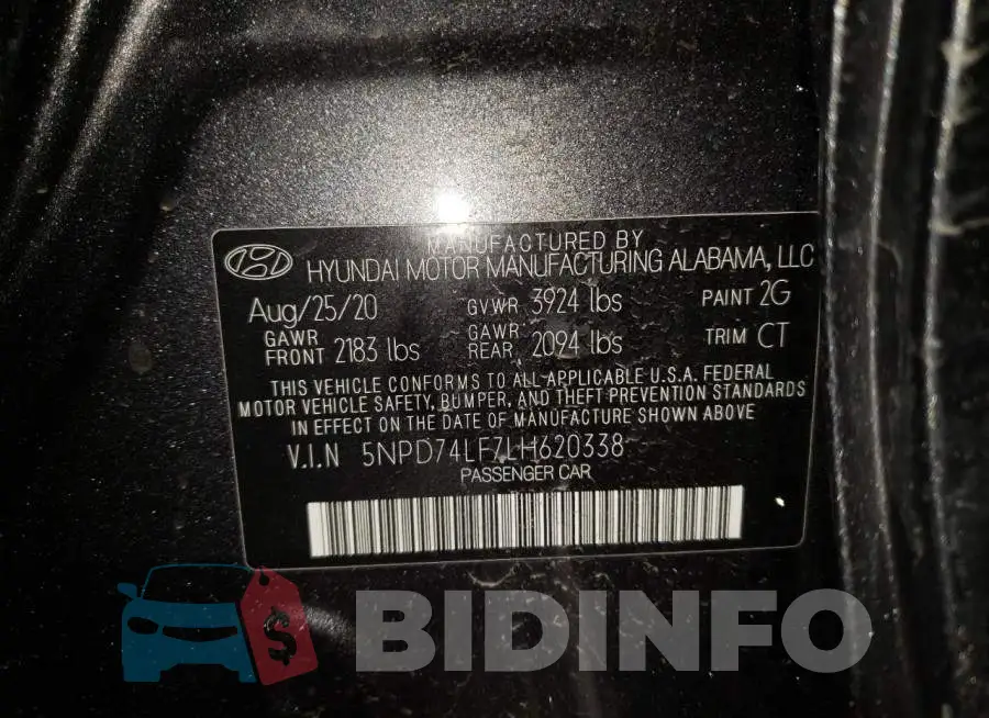 5NPD74LF7LH620338 Photo# 10