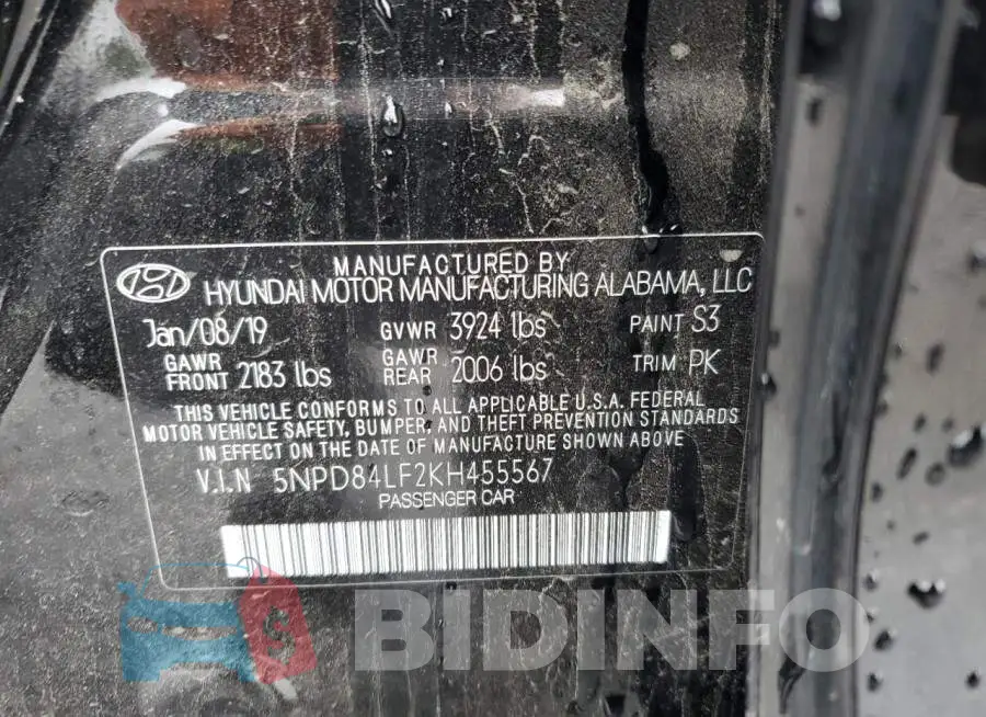 5NPD84LF2KH455567 Photo# 10