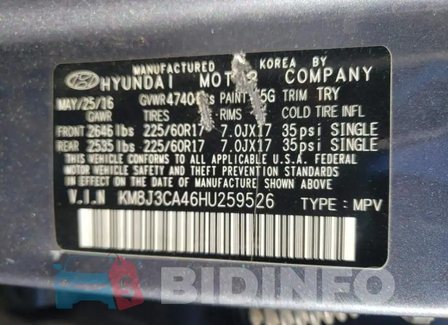 KM8J3CA46HU259526 Photo# 10
