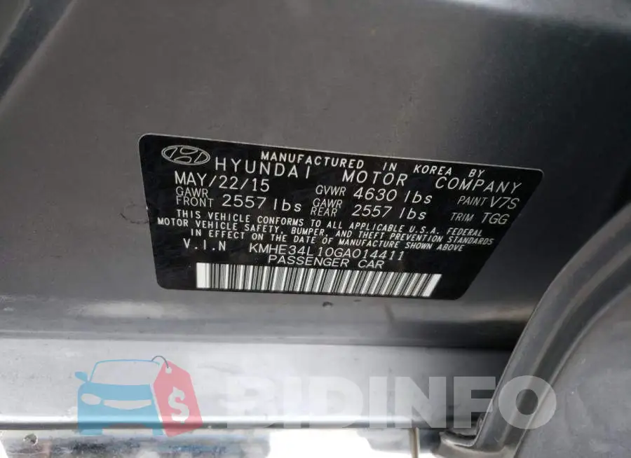 KMHE34L10GA014411 Photo# 10
