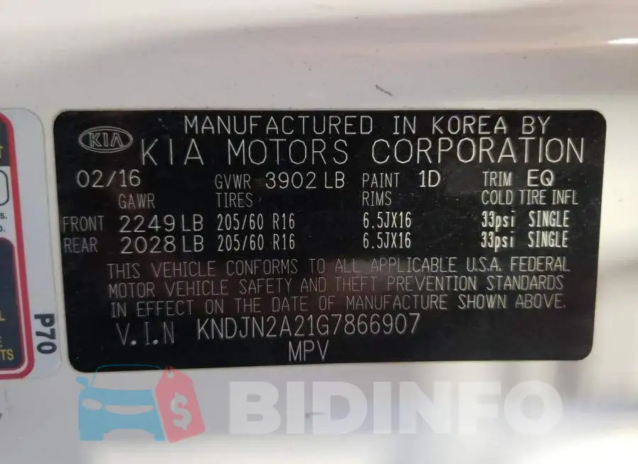 KNDJN2A21G7866907 Photo# 10
