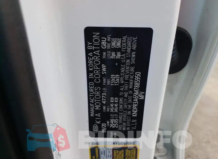 KNDPR3A65M7885950 Photo# 10