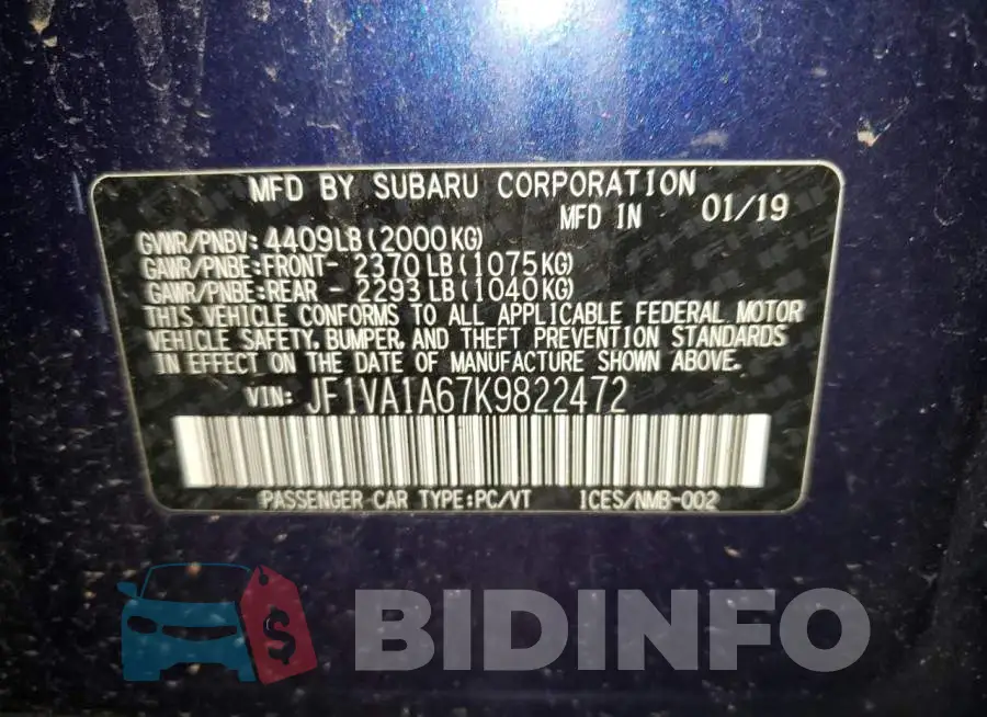 JF1VA1A67K9822472 Photo# 10