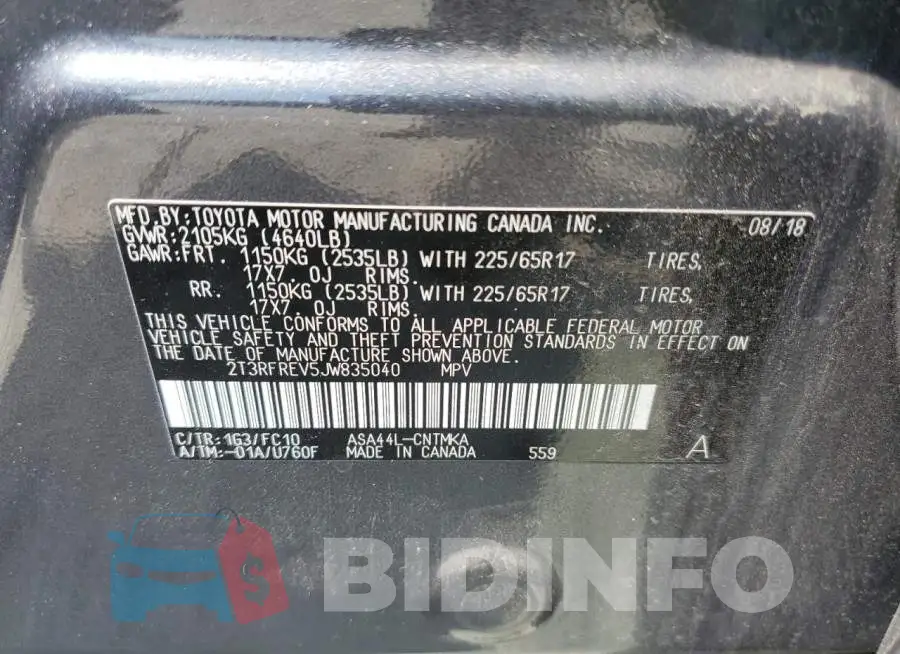 2T3RFREV5JW835040 Photo# 10