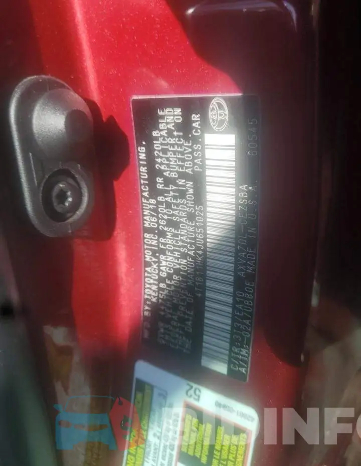 4T1B11HK4JU651025 Photo# 10
