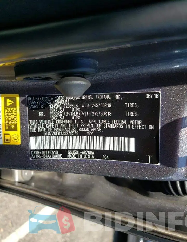 5TDZZRFH1JS278578 Photo# 10
