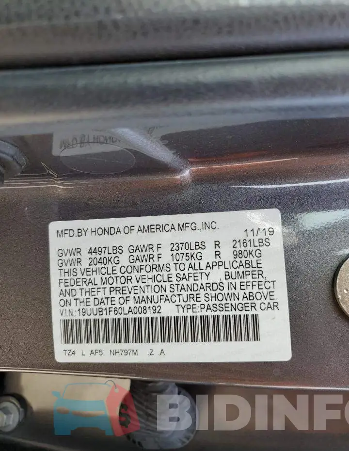 19UUB1F60LA008192 Photo# 10