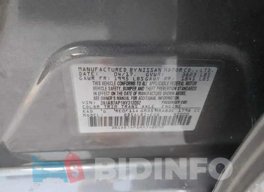 3N1AB7AP1HY312092 Photo# 10