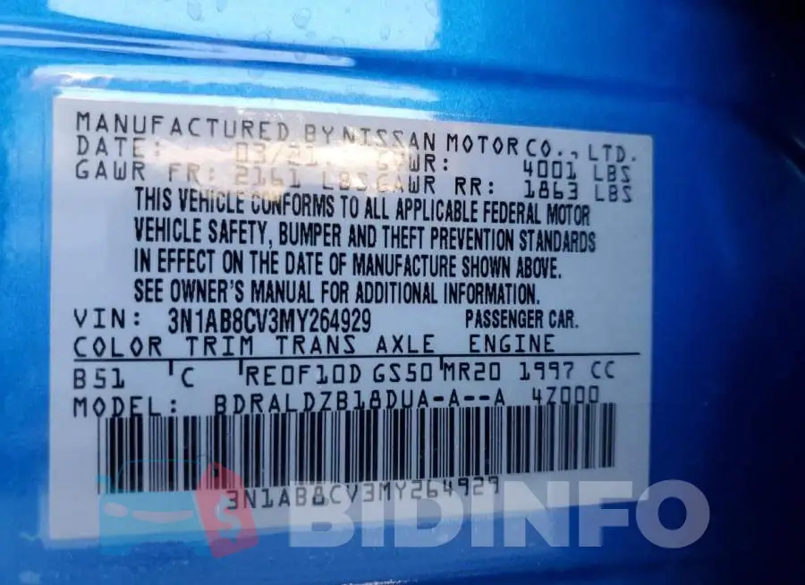 3N1AB8CV3MY264929 Photo# 10
