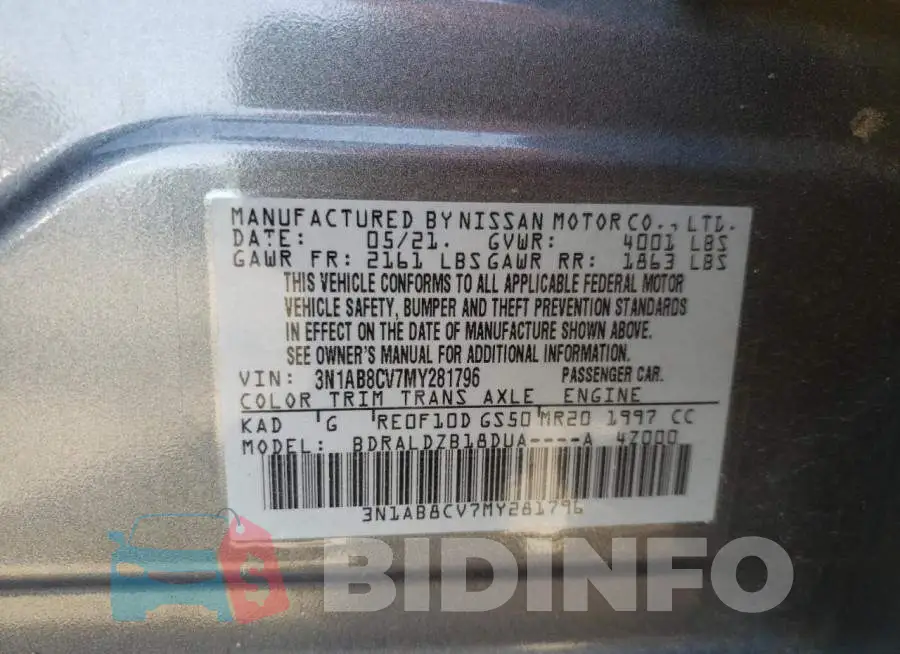 3N1AB8CV7MY281796 Photo# 10