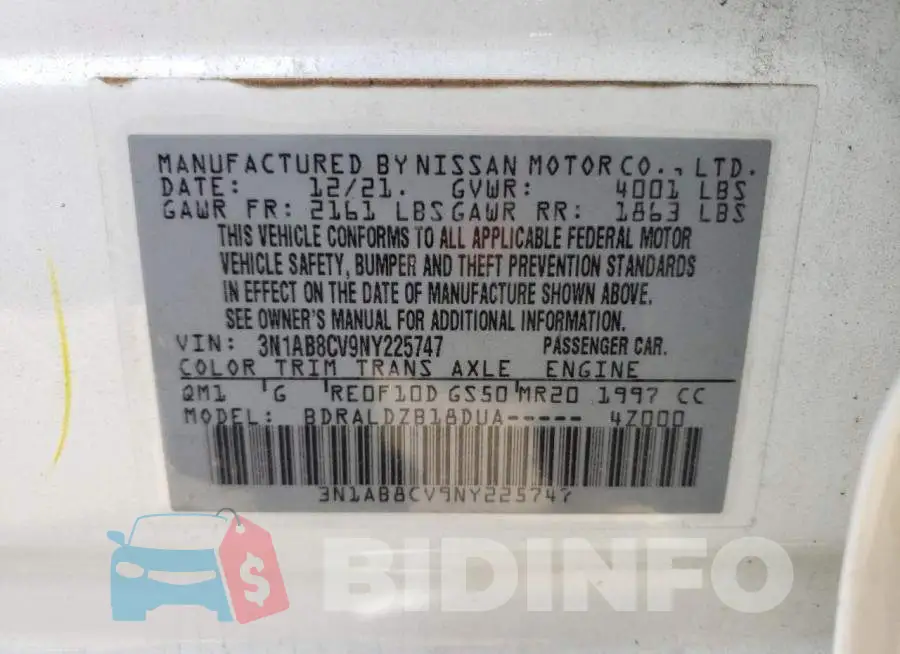 3N1AB8CV9NY225747 Photo# 12