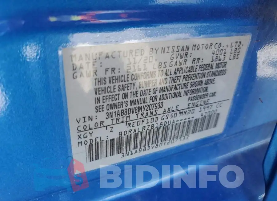 3N1AB8DV8MY207933 Photo# 10
