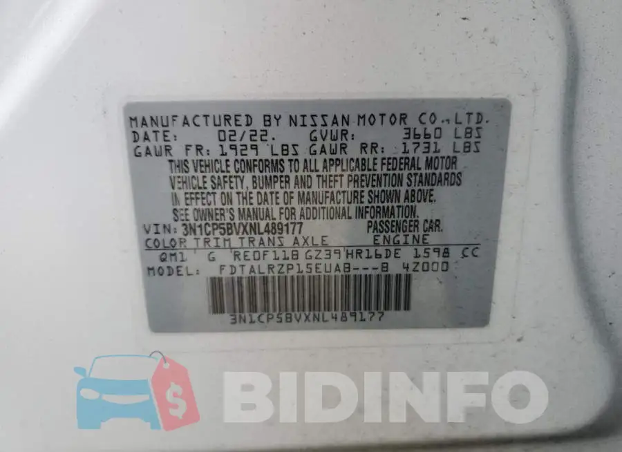 3N1CP5BVXNL489177 Photo# 12