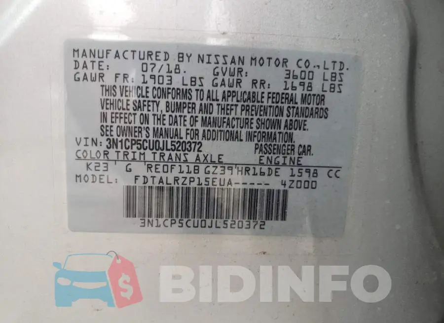 3N1CP5CU0JL520372 Photo# 10