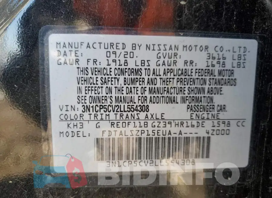 3N1CP5CV2LL554308 Photo# 13