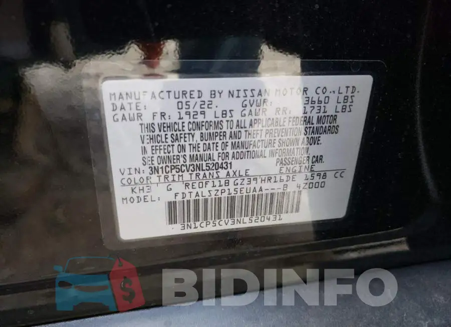 3N1CP5CV3NL520431 Photo# 10