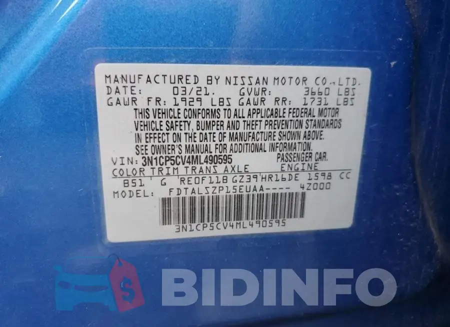 3N1CP5CV4ML490595 Photo# 10