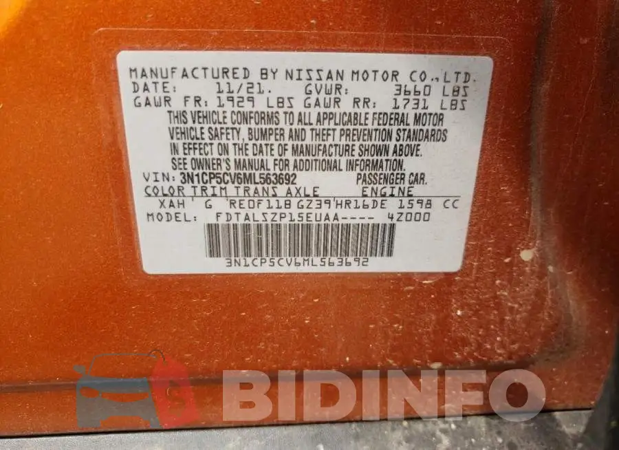 3N1CP5CV6ML563692 Photo# 10