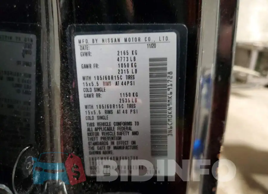 3N6CM0KN9MK691728 Photo# 10