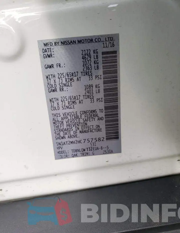 5N1AT2MV2HC757582 Photo# 10