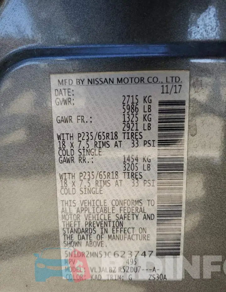 5N1DR2MN5JC623747 Photo# 10