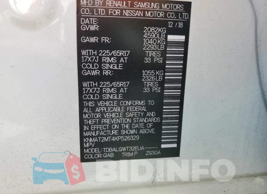KNMAT2MT4KP526329 Photo# 10