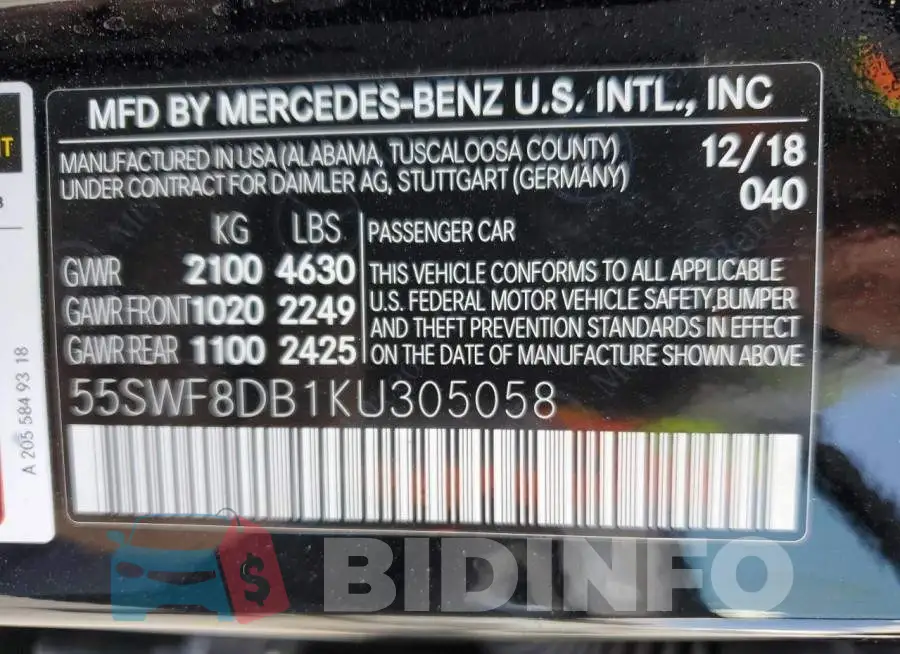 55SWF8DB1KU305058 Photo# 10
